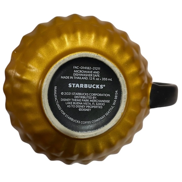 STARBUCKS DISNEY WORLD PARKS 50TH anniversary coffee mug cup black gold studded - Picture 7 of 11